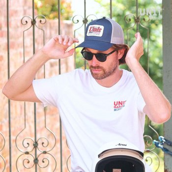Casquette Trucker Box avec logo Unitgarage bleu