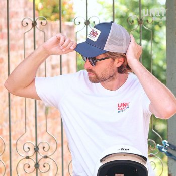 Casquette Trucker Box avec logo Unitgarage bleu