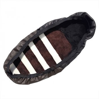 Housse de selle en cuir marron/noir