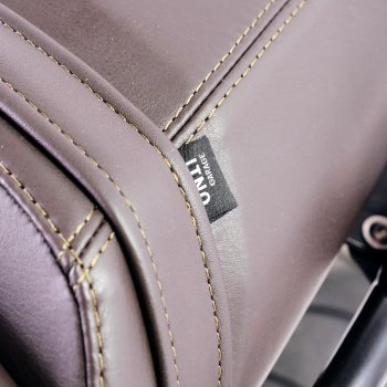 Housse de selle en cuir marron (selle longue)