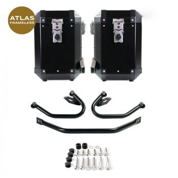 Paire de sacoches Atlas Frameless en Aluminium 47L+47L + Système d'attache pour sacoches BMW R1300GS Frameless