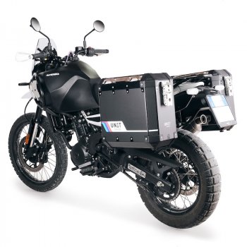 Paire de sacoches aluminium Atlas 40L+40L pour cadre Royal Enfield Himalayan 450, pour échappement d'origine (à partir de 2024)