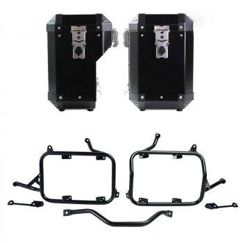 Paire de sacoches aluminium Atlas 47L+41L + Cadres pour sacoches aluminium BMW R1300GS