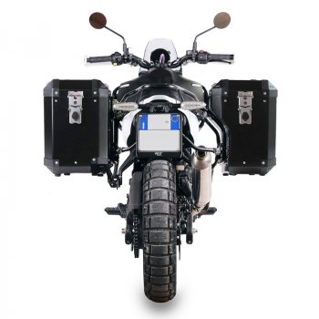 Valises en aluminium Atlas 47L + 41L + cadres de sacoches en aluminium Royal Enfield Himalayan 450 pour échappement de rechange (à partir de 2024)