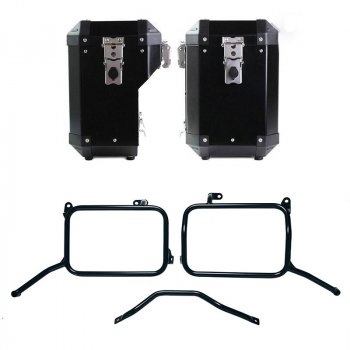 Paire de valises en aluminium Atlas 47L + 41L + cadres de valises en aluminium Royal Enfield Himalayan 450 pour échappement de rechange (à partir de 2024)