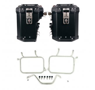 Ensemble de sacoches latérales Atlas en aluminium 48L+41L + Cadres Ducati DesertX pour sacs en aluminium Atlas