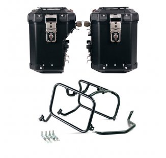 Ensemble de sacoches latérales Atlas en aluminium 48L+41L + Cadres Husqvarna pour sacoches en aluminium Atlas