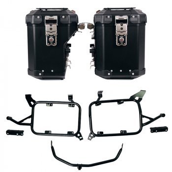 Ensemble de sacoches latérales Atlas en aluminium 48L+41L + Cadres de sacoches en aluminium Atlas BMW F900GS ADV