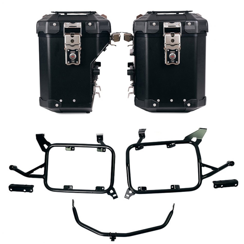 Ensemble de sacoches latérales Atlas en aluminium 48L+41L + Cadres de sacoches en aluminium Atlas BMW F900GS ADV