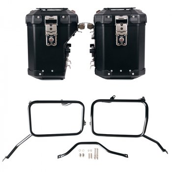 Ensemble de sacoches latérales Atlas en aluminium 48L+41L + Cadres de sacoches en aluminium Atlas pour Triumph Scrambler 1200 X (à partir de 2024)