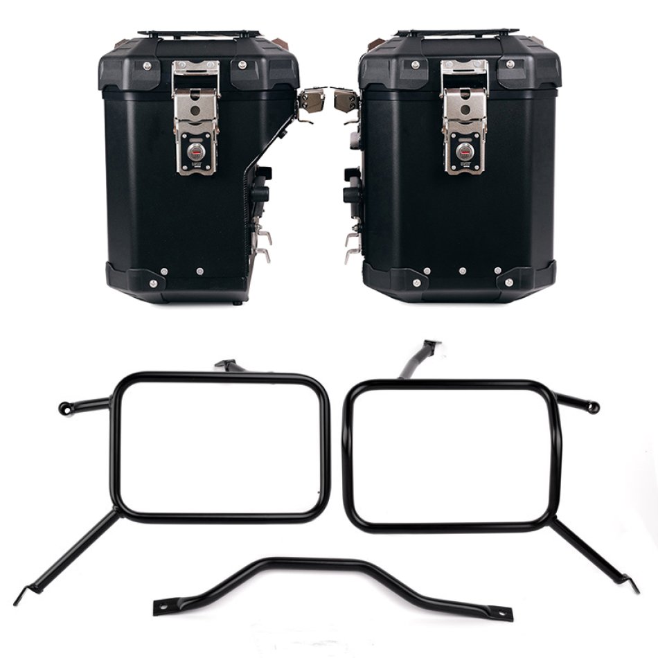 Ensemble de sacoches latérales Atlas en aluminium 48L+41L + Cadre pour sacs Atlas en aluminium Triumph Street Scrambler 900 (à partir de 2026)