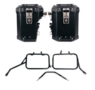 Ensemble de sacoches latérales Atlas en aluminium 48L+41L + Cadres de sacoches en aluminium Triumph Tracker 400