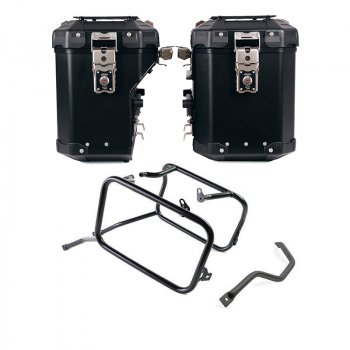 Ensemble de sacoches latérales Atlas en aluminium 48L+41L + Cadres Triumph 1200 XC-XE pour sacoches aluminium Atlas