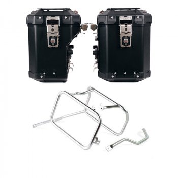 Ensemble de sacoches latérales Atlas en aluminium 48L+41L + Cadres Triumph 1200 XC-XE pour sacoches aluminium Atlas