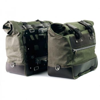 Paire de sacoches cavalières Cult en Toile 40L - 50L + Paire de plaques aluminium