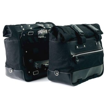 Paire de sacoches cavalières Cult en Toile 40L - 50L + Paire de plaques aluminium