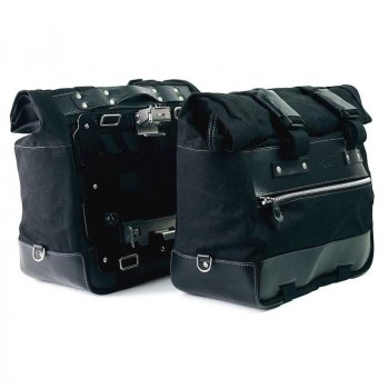 Paire de sacoches cavalières Cult en Toile 40L - 50L + Paire de plaques aluminium
