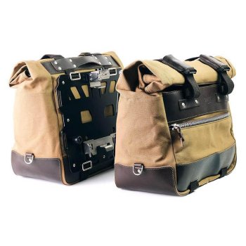 Paire de sacoches cavalières Cult en Toile 40L - 50L + Paire de plaques aluminium