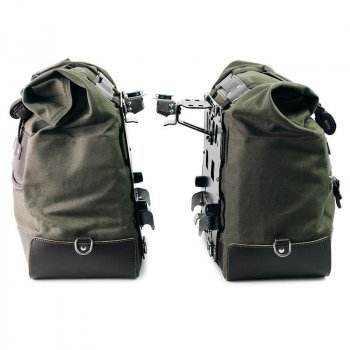 Paire de sacoches cavalières Cult en Toile 40L - 50L + Paire de plaques aluminium