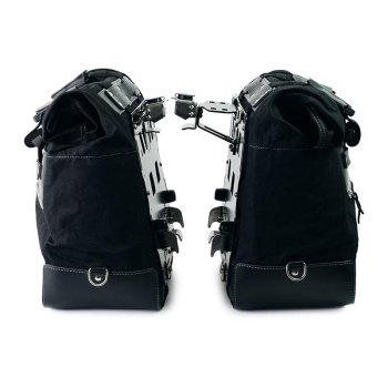 Paire de sacoches cavalières Cult en Toile 40L - 50L + Paire de plaques aluminium