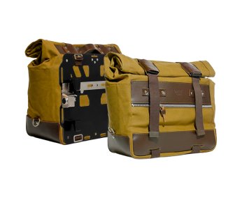 Paire de sacoches latérales Cult Canvas 40L - 50L + paire de plaques en aluminium BMW R1300GS ADV