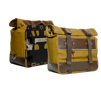 Paire de sacoches latérales Cult Canvas 40L - 50L + paire de plaques en aluminium BMW R1300GS ADV