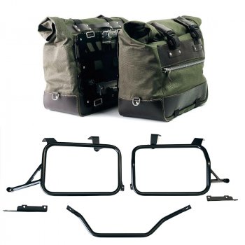 Paire de sacoches latérales Cult Canvas 40L - 50L + Paire de plaques aluminium + Cadres Honda CRF1100L Africa Twin & Adventure Sports (à partir de 2024)