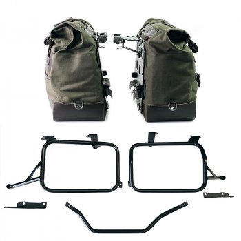 Paire de sacoches latérales Cult Canvas 40L - 50L + Paire de plaques aluminium + Cadres Honda CRF1100L Africa Twin & Adventure Sports (à partir de 2024)
