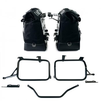 Paire de sacoches latérales Cult Canvas 40L - 50L + Paire de plaques aluminium + Cadres Honda CRF1100L Africa Twin & Adventure Sports (à partir de 2024)