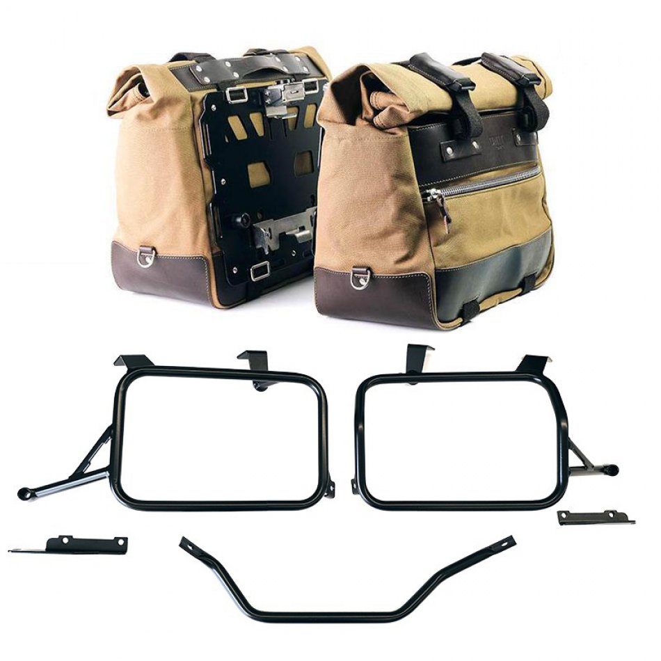 Paire de sacoches latérales Cult Canvas 40L - 50L + Paire de plaques aluminium + Cadres Honda CRF1100L Africa Twin & Adventure Sports (à partir de 2024)