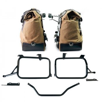 Paire de sacoches latérales Cult Canvas 40L - 50L + Paire de plaques aluminium + Cadres Honda CRF1100L Africa Twin & Adventure Sports (à partir de 2024)