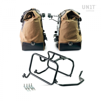 Paire de sacoches cavalières Cult en Toile 40L - 50L + Paire de plaques aluminium + Cadres KTM pour sacoches aluminium Atlas