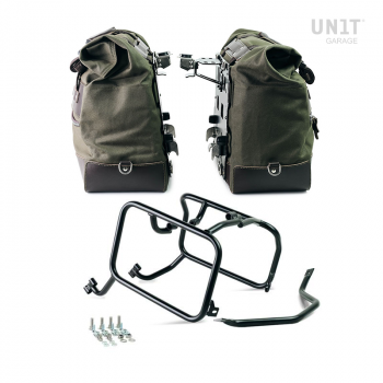 Paire de sacoches cavalières Cult en Toile 40L - 50L + Paire de plaques aluminium + Cadres KTM pour sacoches aluminium Atlas