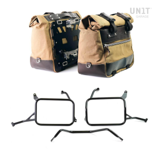 Paire de sacoches cavalières Cult en Toile 40L - 50L + Paire de plaques aluminium + Cadres de sacoches en aluminium Atlas Yamaha Ténéré 700