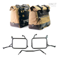 Paire de sacoches cavalières Cult en Toile 40L - 50L + Paire de plaques aluminium + Cadres de sacoches en aluminium Atlas Yamaha Ténéré 700