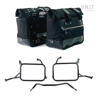 Paire de sacoches cavalières Cult en Toile 40L - 50L + Paire de plaques aluminium + Cadres de sacoches en aluminium Atlas Yamaha Ténéré 700