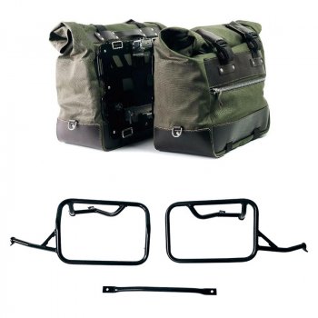 Paire de sacoches latérales Cult en Toile 40L - 50L + Paire de plaques aluminium + Cadres pour sacoches aluminium BMW R1300GS