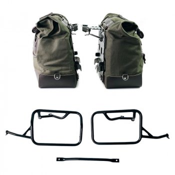 Paire de sacoches latérales Cult en Toile 40L - 50L + Paire de plaques aluminium + Cadres pour sacoches aluminium BMW R1300GS
