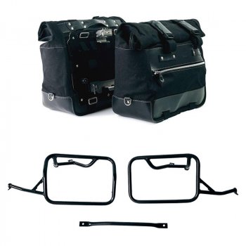 Paire de sacoches latérales Cult en Toile 40L - 50L + Paire de plaques aluminium + Cadres pour sacoches aluminium BMW R1300GS