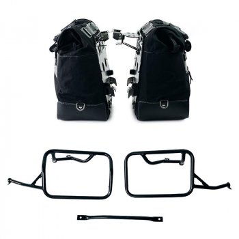 Paire de sacoches latérales Cult en Toile 40L - 50L + Paire de plaques aluminium + Cadres pour sacoches aluminium BMW R1300GS