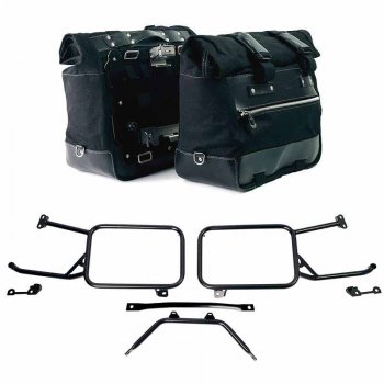 Paire de sacoches latérales Cult in Canvas 40L - 50L + Paire de plaques en aluminium + Cadres de valises en aluminium Moto Guzzi Stelvio (à partir de 2024)