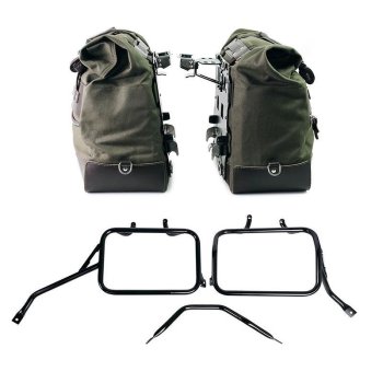 Paire de sacoches cavalières Cult en Toile 40L - 50L + Paire de plaques aluminium + Cadres de sacoches en aluminium Triumph Tracker 400