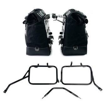 Paire de sacoches cavalières Cult en Toile 40L - 50L + Paire de plaques aluminium + Cadres de sacoches en aluminium Triumph Tracker 400