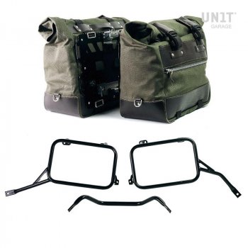 Paire de sacoches cavalières Cult en Toile 40L - 50L + Paire de plaques aluminium + Cadres R80-R100GS