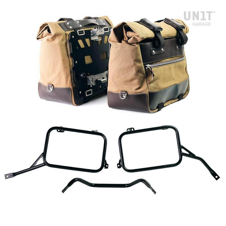 Paire de sacoches cavalières Cult en Toile 40L - 50L + Paire de plaques aluminium + Cadres R80-R100GS