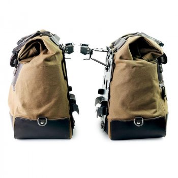 Paire de sacoches cavalières Cult en Toile 40L - 50L + Paire de plaques aluminium