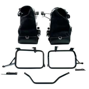 Paire de sacoches latérales Cult en cuir croûte 40L - 50L + Plaque aluminium + Cadres Honda CRF1100L Africa Twin & Adventure Sports (à partir de 2024)