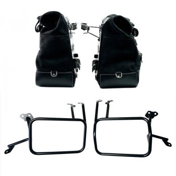 Paire de sacoches cavalières Cult en croûte de cuir 40L - 50L + Plaque Aluminium + Cadres de valises latérales en aluminium Atlas pour KTM 1290/1390 Super Adventure S-R