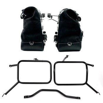 Paire de sacoches cavalières Cult en croûte de cuir 40L - 50L + Plaque Aluminium + Cadre pour sacs Atlas en aluminium Triumph Street Scrambler 900 (à partir de 2026)