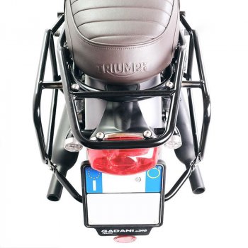 Paire de sacoches Cult en croûte de cuir 40L - 50L + Plaque Aluminium + Cadres de sacoches Aluminium Triumph Bonneville T120